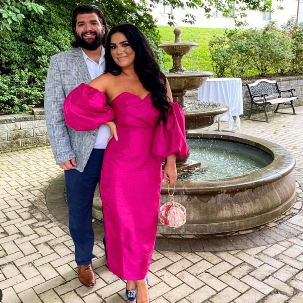 Pink Puff Sleeve Dress - Picture 6 of 6